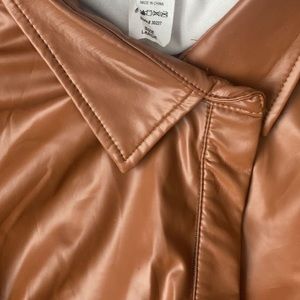 Cute Leather Like Dress Set